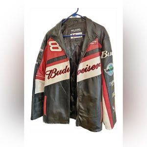 Vintage Dale Earnhardt Jr Wilsons Leather Jacket Size M Budweiser MotoJacket